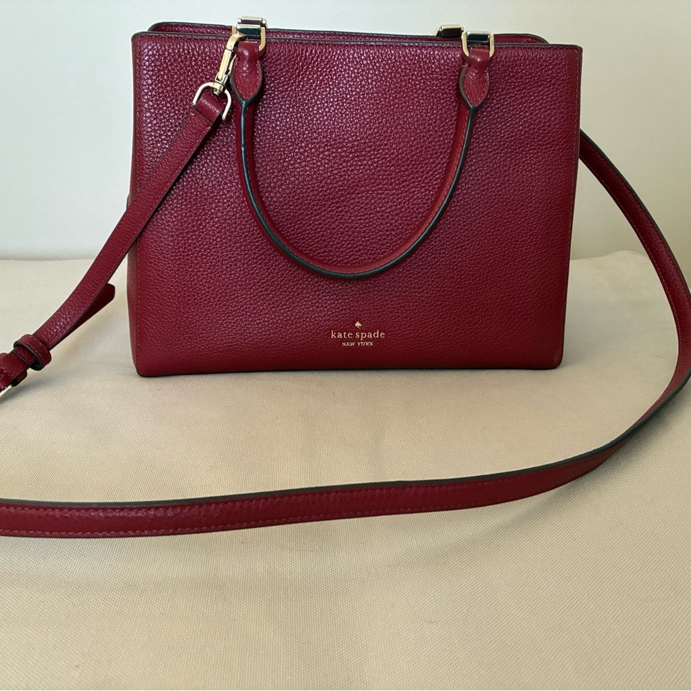 ♥️♥️Kate Spade Burgundy Leather Satchel + Wallet♥️♥️
